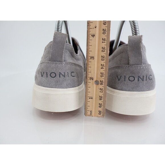 Vionic Kimmie Perforated Sneaker Womens Size 8.5 Grey Suede Slip On Orthotic - Picture 6 of 12